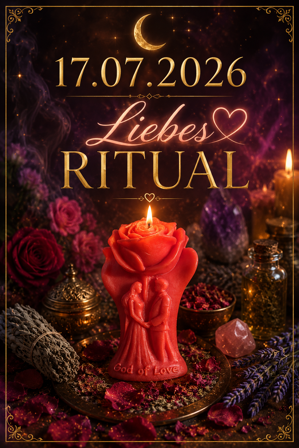 🌒Persönliches Liebesritual zum zunehmenden Mond🌙Freitag 17.07. ❤️