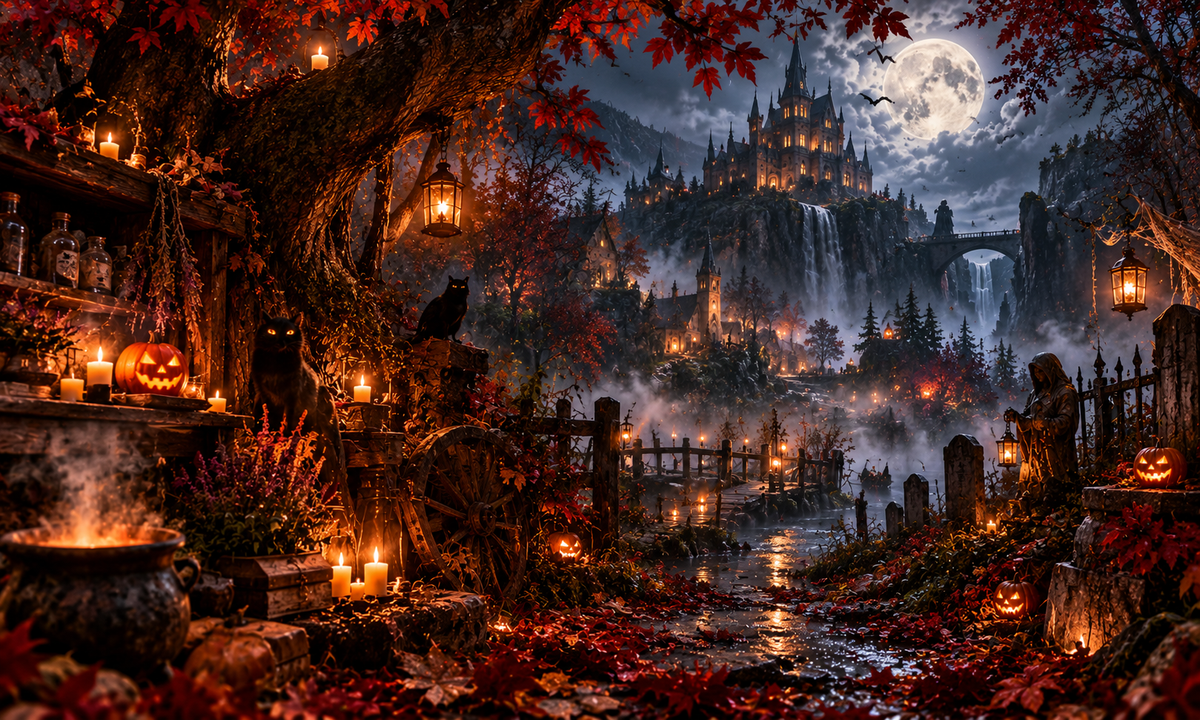 Magischer Halloween-Wald – Das dunkle Halloween-Ritual: Finde alle 12 versteckten Kürbisse